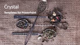  Presentation with fabric - Amazing presentation theme having tea in spoons on sackcloth backdrop and a  colored foreground