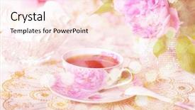  Presentation with high tea - Presentation theme having tea in the shabby chic background and a  colored foreground