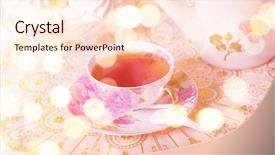 Presentation with afternoon tea - PPT theme with tea in the shabby chic background and a cream colored foreground