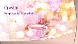  Presentation with high tea - Audience pleasing PPT theme consisting of tea in the shabby chic backdrop and a pink colored foreground