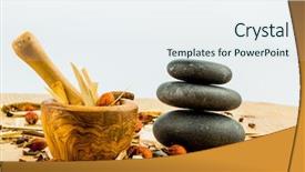  Presentation with oriental medicine - Presentation theme having tea in traditional chinese medicine background and a sky blue colored foreground