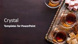 Presentation with turkish - PPT layouts consisting of tea-in-traditional-glass-cups background and a dark gray colored foreground