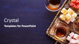  Presentation with dark space - PPT theme enhanced with tea-in-traditional-glass-cups background and a wine colored foreground