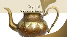  Presentation with tea - PPT layouts having tea-kettle-teakettle-old-vintage background and a yellow colored foreground