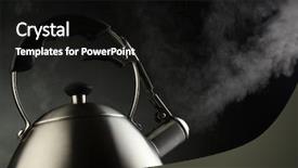  Presentation with environmental chemistry water - Slide set with tea kettle with boiling water background and a black colored foreground