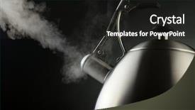  Presentation with vapor - Presentation theme having tea kettle with boiling water background and a dark gray colored foreground