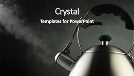  Presentation with vapor - PPT theme with tea kettle with boiling water background and a dark gray colored foreground