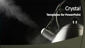  Presentation with vapor - Cool new PPT layouts with tea kettle with boiling water backdrop and a black colored foreground