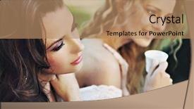  Presentation with underage drinking two teenagers having - Theme enhanced with tea lady - two ladies having coffee break background and a coral colored foreground