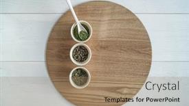  Presentation with loose leaf tea - Amazing PPT theme having tea-leaves-chinese-loose-leaf backdrop and a coral colored foreground