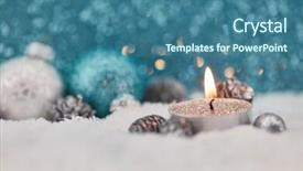  Presentation with tea party - Presentation theme enhanced with tea light and christmas decoration background and a  colored foreground