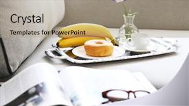  Presentation with magazines - Slide deck consisting of tea lights - light breakfast and magazines background and a coral colored foreground