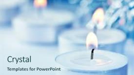  Presentation with christmas lights - Presentation theme having tea lights christmas decoration background and a sky blue colored foreground