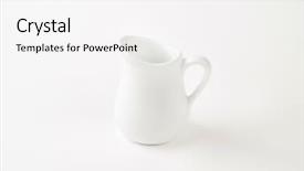  Presentation with pharmaceutical cream - Cool new presentation design with tea milk - empty cream jug on white backdrop and a white colored foreground