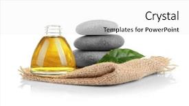  Presentation with oil and gas - Audience pleasing slide set consisting of tea oil and spa stones backdrop and a  colored foreground