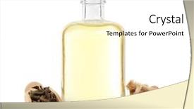  Presentation with tea leaves fresh green leaf - Cool new presentation with tea oil with dry tea backdrop and a  colored foreground