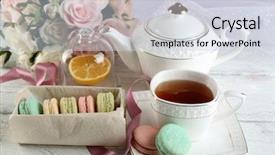  Presentation with colorful impressionist style artistic color - PPT layouts consisting of tea on color wooden table background and a lemonade colored foreground