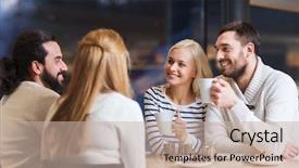  Presentation with tea coffee - Cool new presentation theme with tea or coffee at cafe backdrop and a  colored foreground