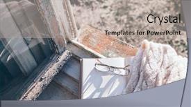  Presentation with light book - Theme enhanced with tea or coffee glasses background and a mint green colored foreground