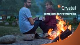  Presentation with campfire - Audience pleasing PPT layouts consisting of tea or coffee warming themselves backdrop and a  colored foreground