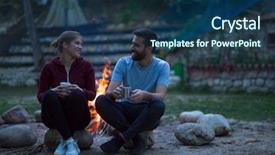  Presentation with campfire - Slide deck featuring tea or coffee warming themselves background and a  colored foreground