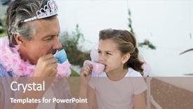  Presentation with fairy garden - Slides having tea party at garden background and a coral colored foreground