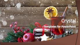  Presentation with tea party - Slide deck having tea party invitation - christmas mulled wine with oranges background and a tawny brown colored foreground