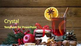  Presentation with mulled wine - Slide deck consisting of tea party invitation - christmas mulled wine with oranges background and a tawny brown colored foreground