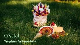  Presentation with tea party - Amazing slides having tea-party-sweets-berrie backdrop and a tawny brown colored foreground