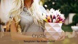  Presentation with tea party - Colorful slides enhanced with tea-party-woman-holds-basket backdrop and a coral colored foreground