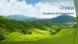  Presentation with tea plantation - Theme having tea plantation cameron highlands malaysia background and a light blue colored foreground