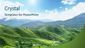  Presentation with tea plantation - Cool new slides with tea plantation cameron highlands malaysia backdrop and a sky blue colored foreground