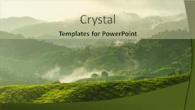  Presentation with morning sunrise - Presentation theme consisting of tea-plantations-at-cameron-highlands background and a soft green colored foreground