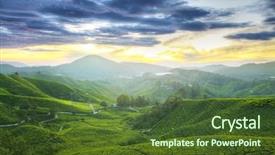  Presentation with cameron highland - Beautiful presentation design featuring tea plantations at cameron highlands backdrop and a tawny brown colored foreground
