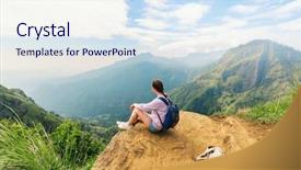  Presentation with young sing woman singing young - Cool new slides with tea plantations from little adam backdrop and a sky blue colored foreground