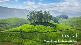  Presentation with munnar - Beautiful presentation design featuring tea plantations munnar kerala india backdrop and a tawny brown colored foreground