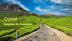  Presentation with scenic - Slide deck consisting of tea plantations munnar kerala state background and a tawny brown colored foreground