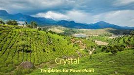  Presentation with ghats - Slides enhanced with tea-plantations-on-hills-surrounding background and a tawny brown colored foreground