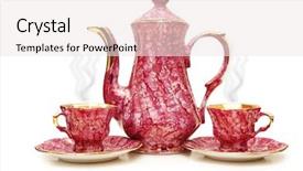  Presentation with cup of lemon tea - Amazing PPT theme having tea pot and cups isolated backdrop and a sky blue colored foreground