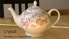  Presentation with afternoon tea - Amazing presentation theme having tea pot backdrop and a gold colored foreground