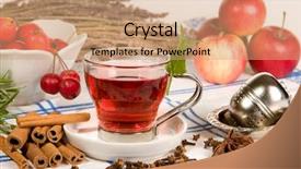  Presentation with rose hips - Colorful presentation design enhanced with tea rose hips appels cinnamon backdrop and a coral colored foreground