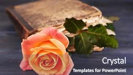  Presentation with holy quran old book - Slide set featuring tea rose with old book background and a dark gray colored foreground