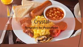  Presentation with english research - Beautiful slides featuring tea sausages - full english breakfast with scrambled backdrop and a red colored foreground