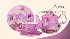  Presentation with flower - Cool new presentation with tea service - pink flower dishes backdrop and a  colored foreground