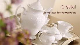  Presentation with afternoon tea - Presentation theme with tea service background and a  colored foreground