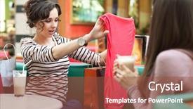  Presentation with clothes shop - Amazing slides having tea shop - beautiful women shopping for some backdrop and a tawny brown colored foreground