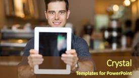  Presentation with restaurant menu bistro cafe - Cool new theme with tea shop - portrait of male cafe owner backdrop and a tawny brown colored foreground