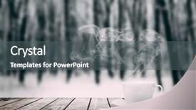  Presentation with tea coffee - Beautiful PPT theme featuring tea table - coffee on a winter backgrounds backdrop and a dark gray colored foreground