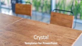  Presentation with coffee shop - Audience pleasing PPT theme consisting of tea table - wooden chairs in coffee shop backdrop and a coral colored foreground