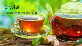  Presentation with hot tea - Cool new presentation with tea time pouring out hot backdrop and a yellow colored foreground